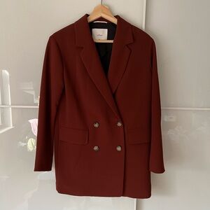 dark red aritzia cherrelle blazer